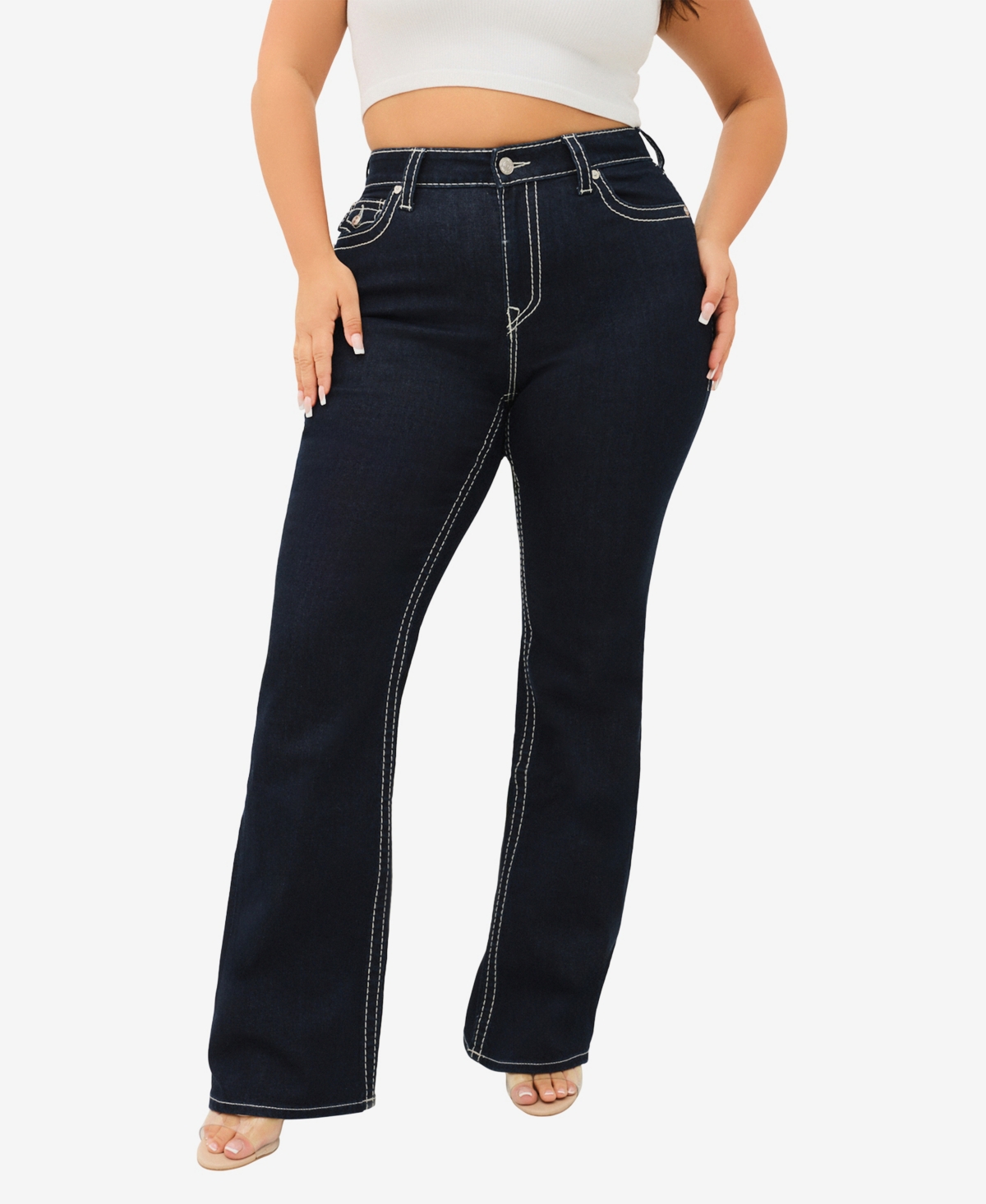 True Religion Plus Size Becca Bootcut Mid Rise Jeans