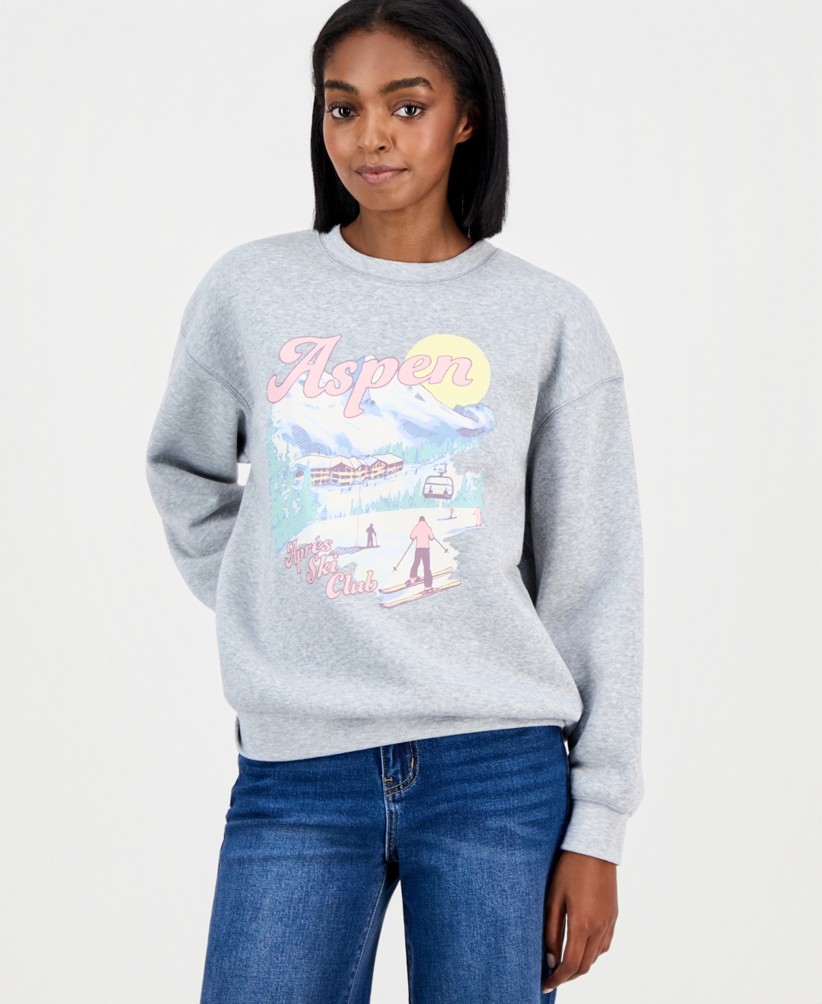 Self Esteem Juniors' Aspen Graphic-Print Sweatshirt