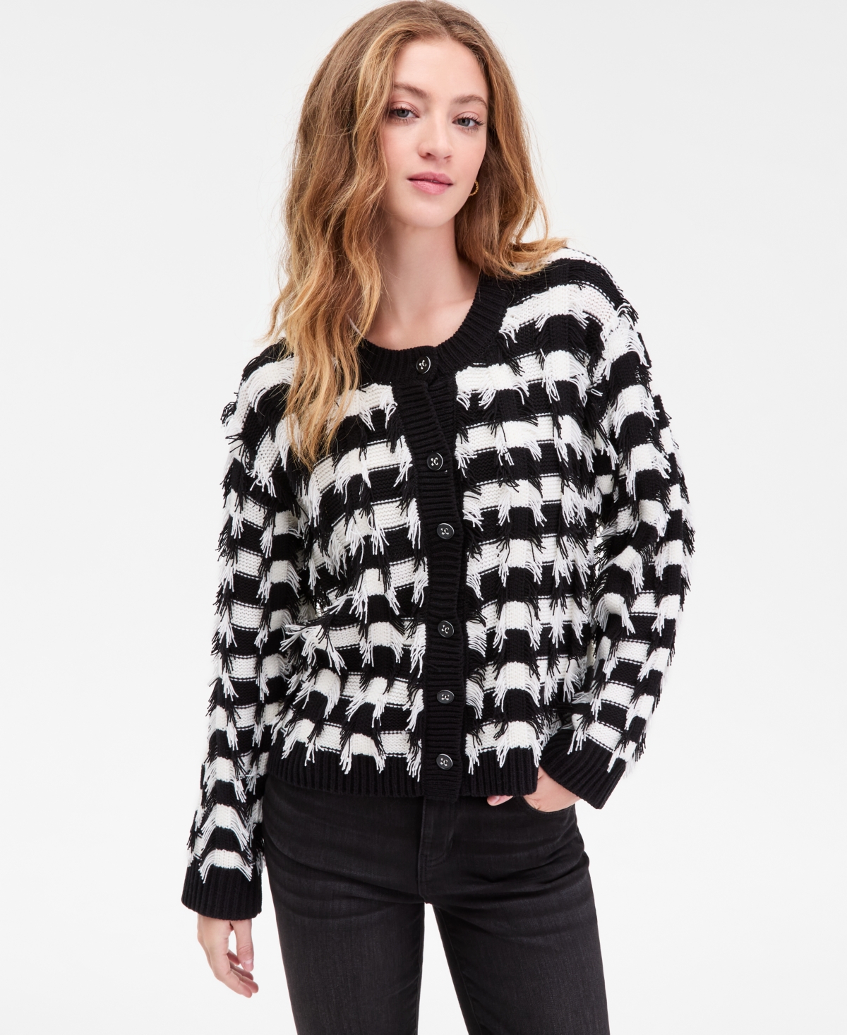 Liverpool Los Angeles Women's Fringe Stripe Cardigan