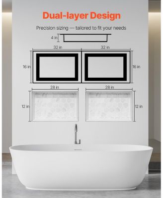 Wall-Mounted Recessed Shower Niche Shelf for Organized Bathroom Storage