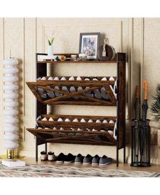 Flip-Top Shoe Cabinet Narrow