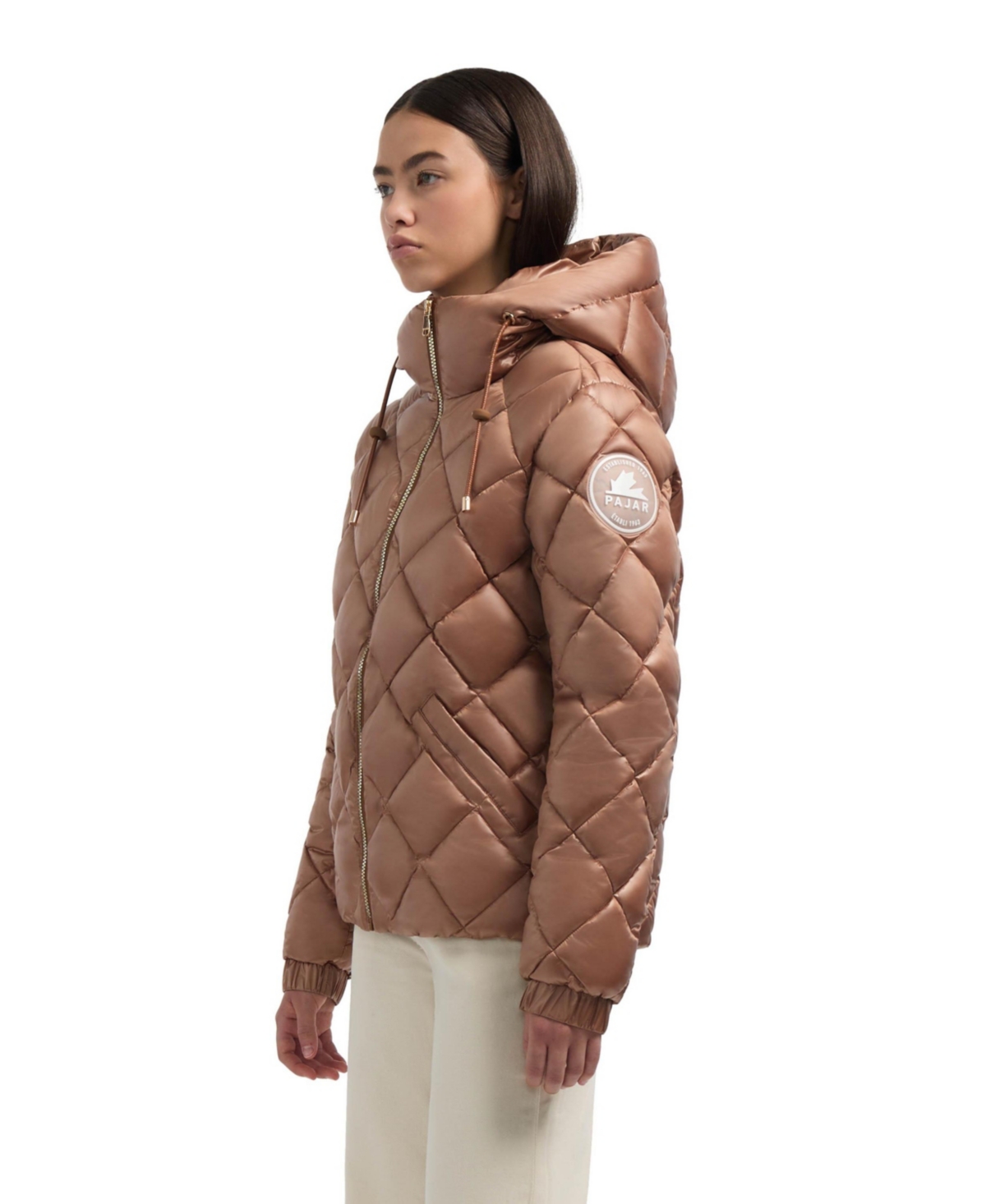 Pajar Skylynn Diamond Quilted Boxy Puffer Jacket In Brown