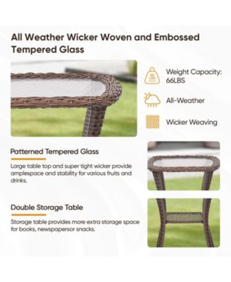 Farmhouse Outdoor Wicker Swivel Glide Chair Set with 6" Thickness Cushions