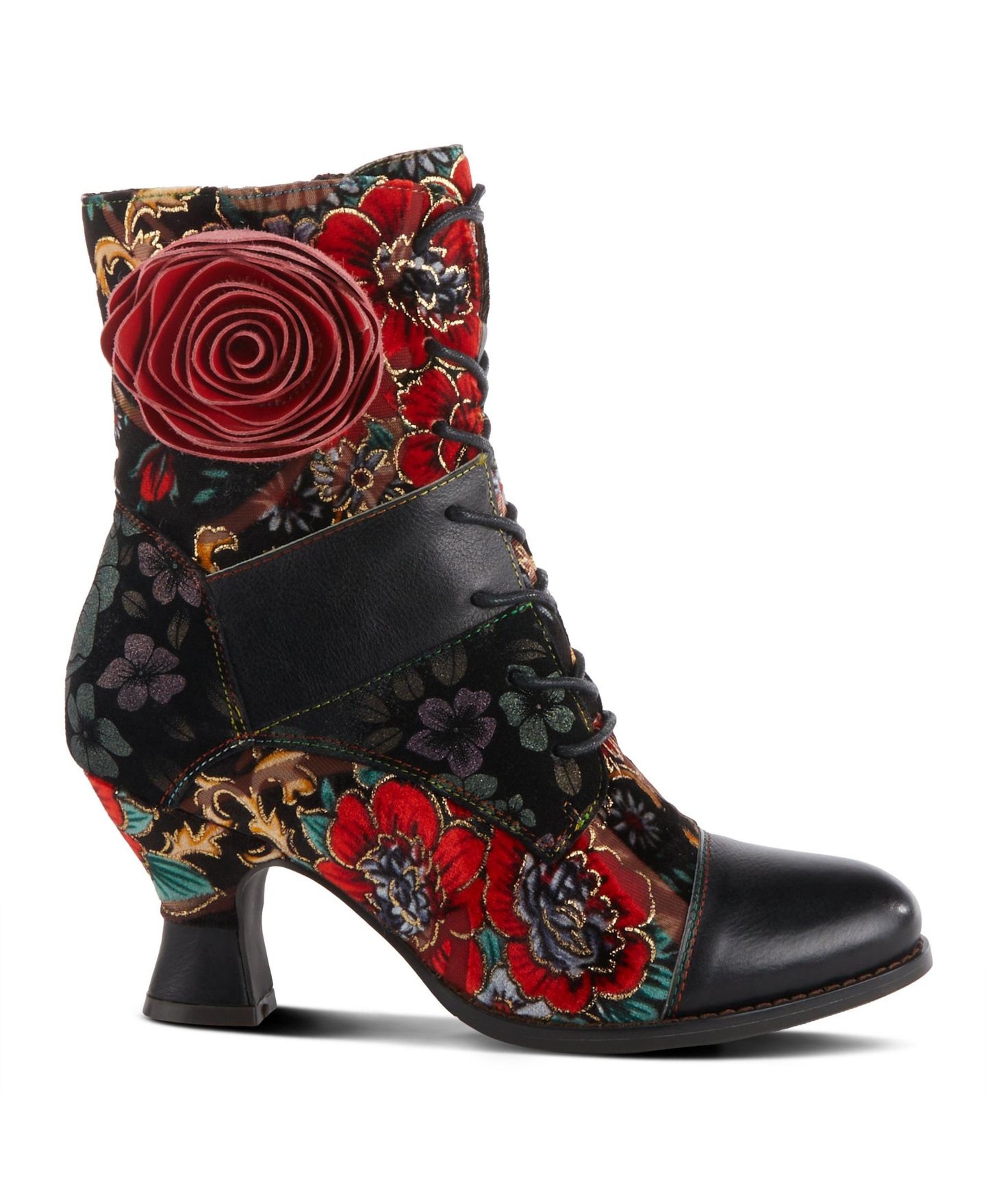 Женские ботинки L'Artiste Spring Step Roselia Mid Calf Boot with Side Zipper, цвет: Чёрный разноцветный — фото 5