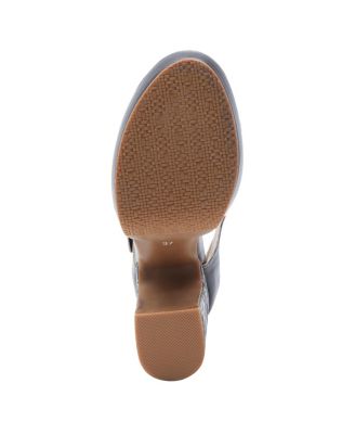 Women's Debbihary Hand-Painted Leather Mary Jane Pumps with Rose Embossing, Cutouts, Adjustable Strap, and 4-Inch Leather-Wrapped Heel