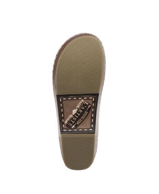 L Artiste Women s BURBANK Hand-Painted Leather Clogs with Floral Embossing and Elastic Insets