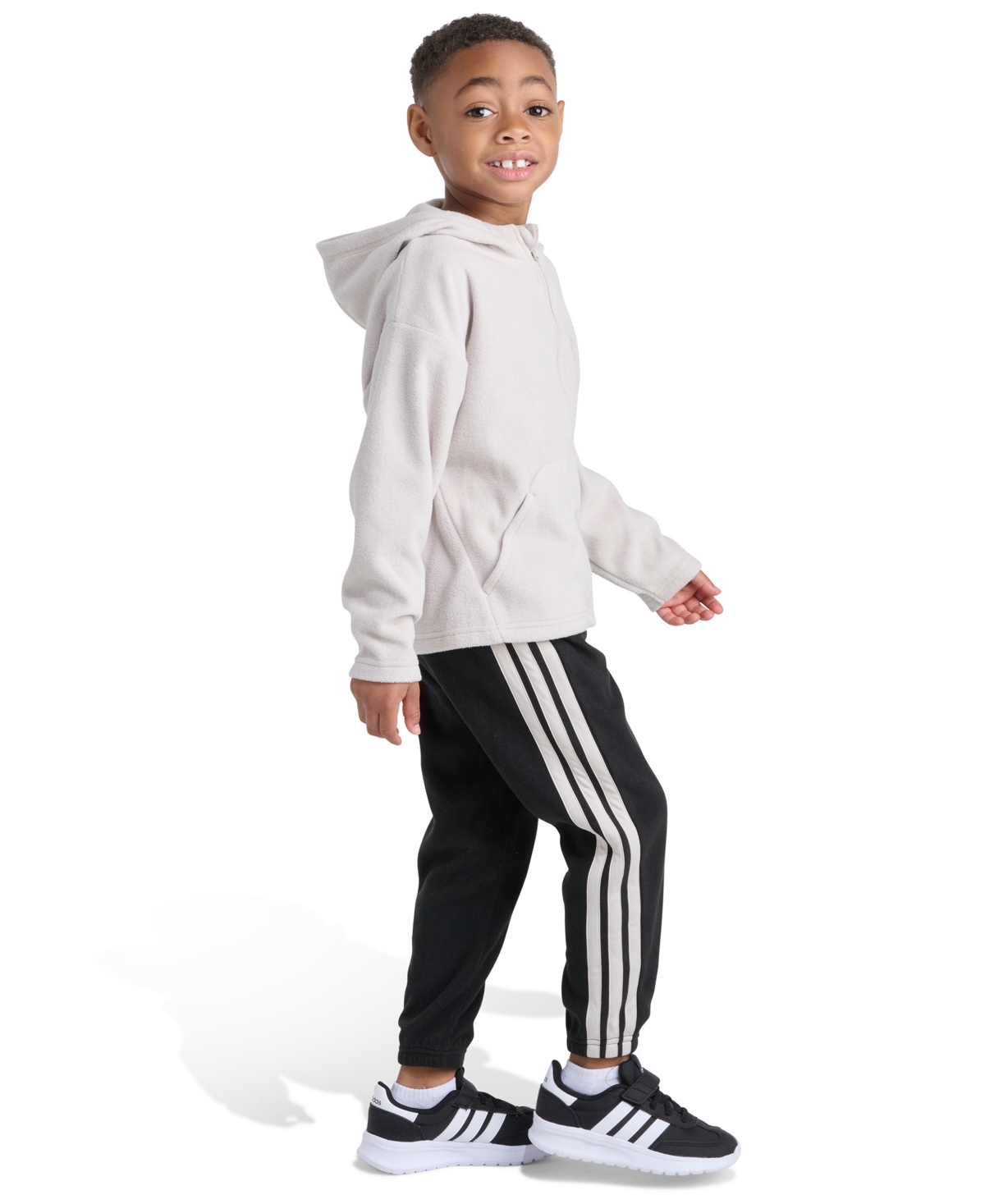 Adidas Toddler Boys 2T-5T Two Piece Winterized Hooded Jacket and Joggers Set