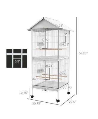 67" Bird Cage Feeder with Sd, Wheels, Accessories,