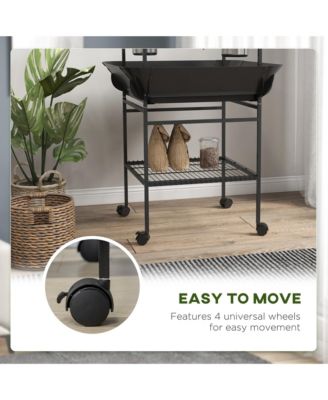 Bird Sd with Wheels for Indoor Outdoor Small Parrot, Dark