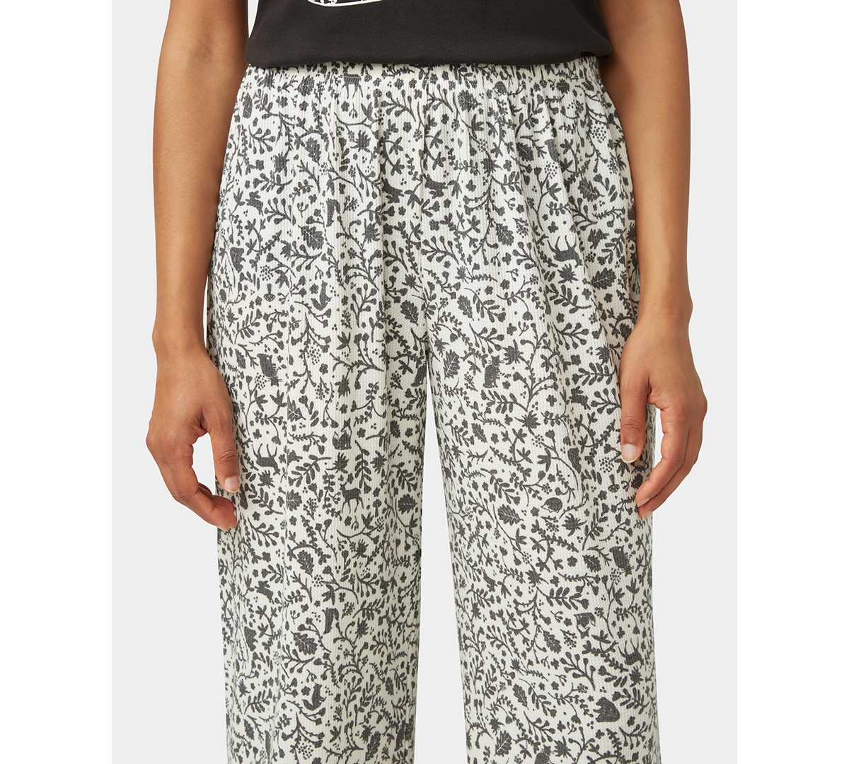 Hue Women's 2-piece Embellished Short Sleeve Pajama Set In Black