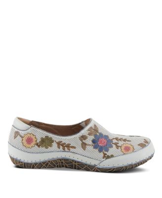 L’Artiste Women’s Libora-Delite Handpainted Leather Floral Slip-On Shoes with Removable Insole