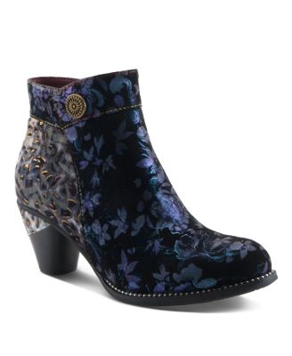 Spring Step Dessalynn Heeled Bootie with Suede Velvet Upper