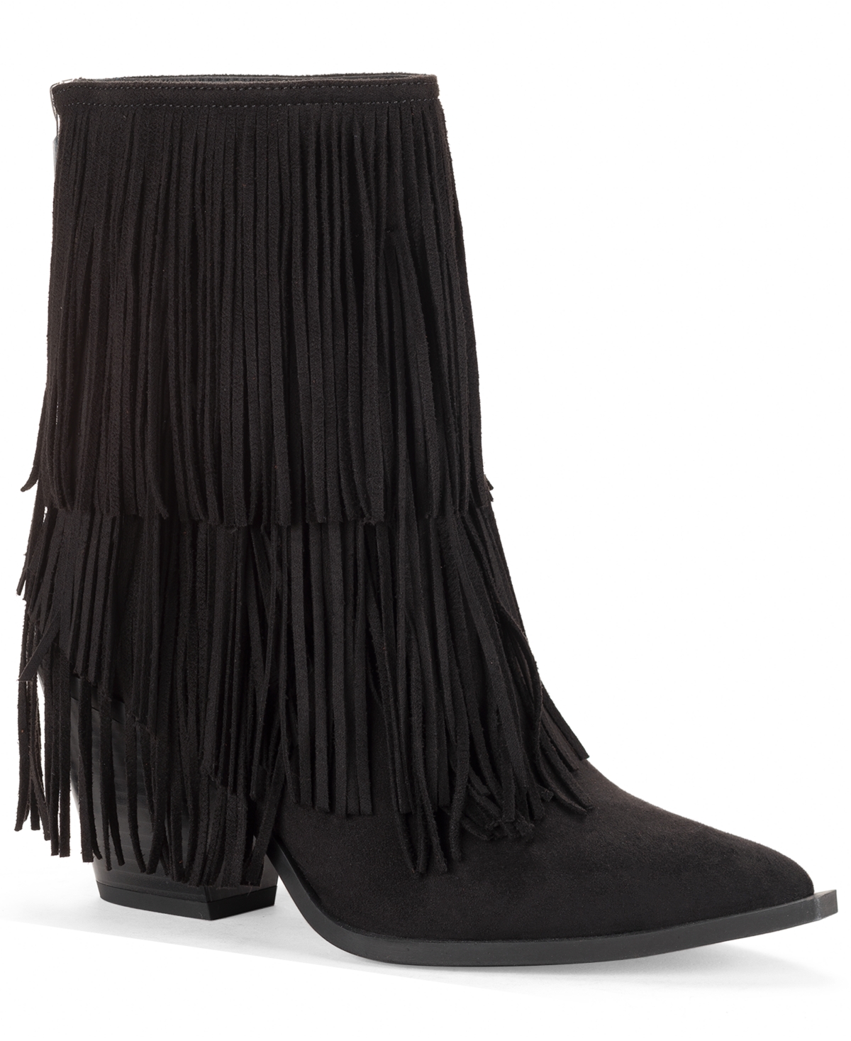 Wild Pair Women's Leonie Fringe Booties, Macy's Exclusive In Black