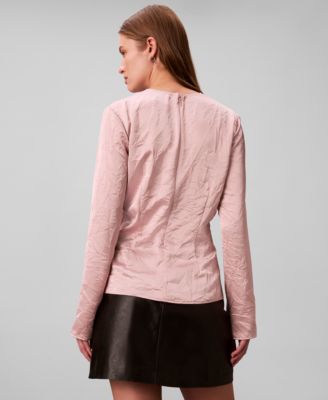 Women's Long Sleeve Button-Down Relaxed Top