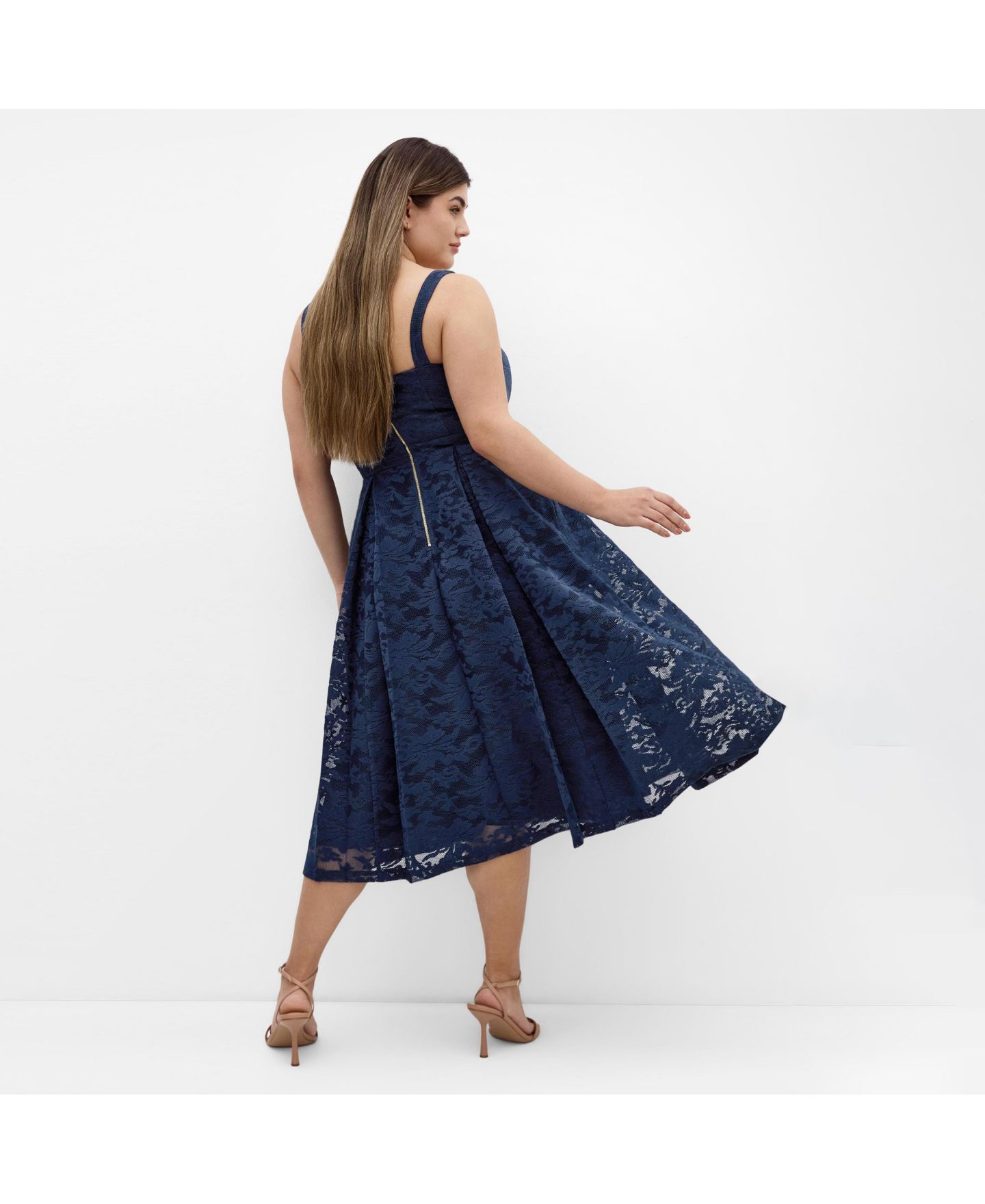 Женское платье CITY CHIC Plus Size Jacklynn Midi, цвет: Тёмно-синий — фото 3