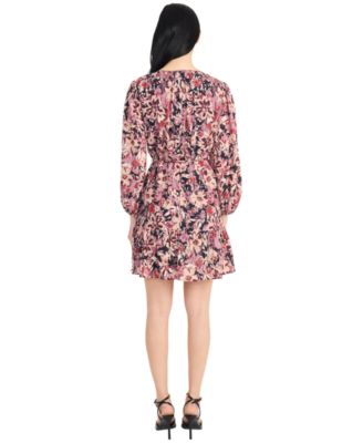 Women's Printed V-Neck Mini Dress