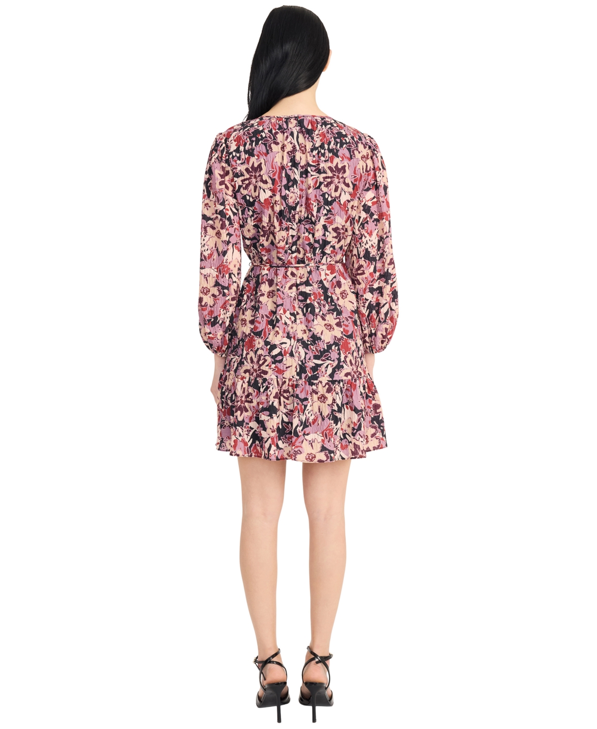 Donna Morgan Women's Printed V-Neck Mini Dress