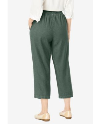 Women's Within 7-Day Elastic-Waist Pull-On Cotton Denim Capri Jeans