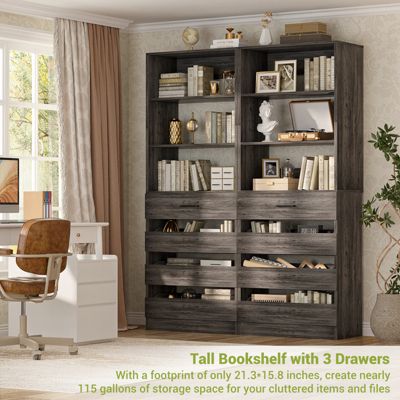 21.3'' Freestanding Closet Organizer System with 4 Drawers and Shelves