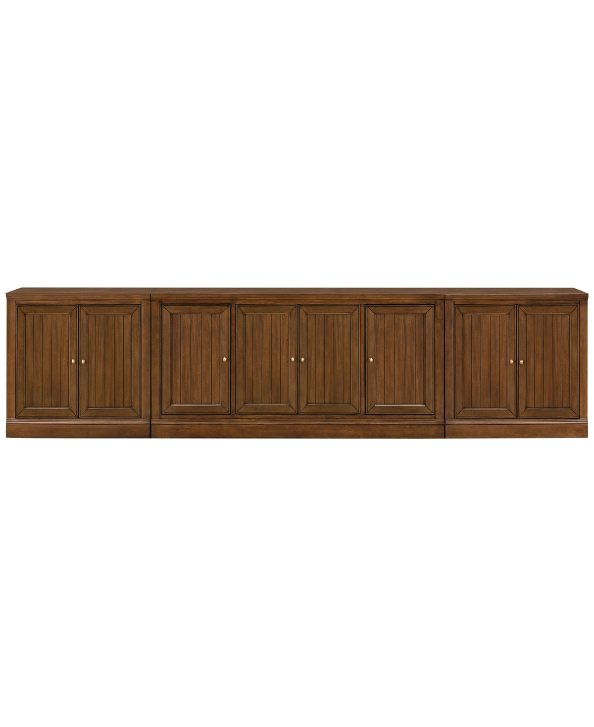 Macy's Amren 65" 2 Door Console With 2 Door Hutches And 2 Door Bases In Brown