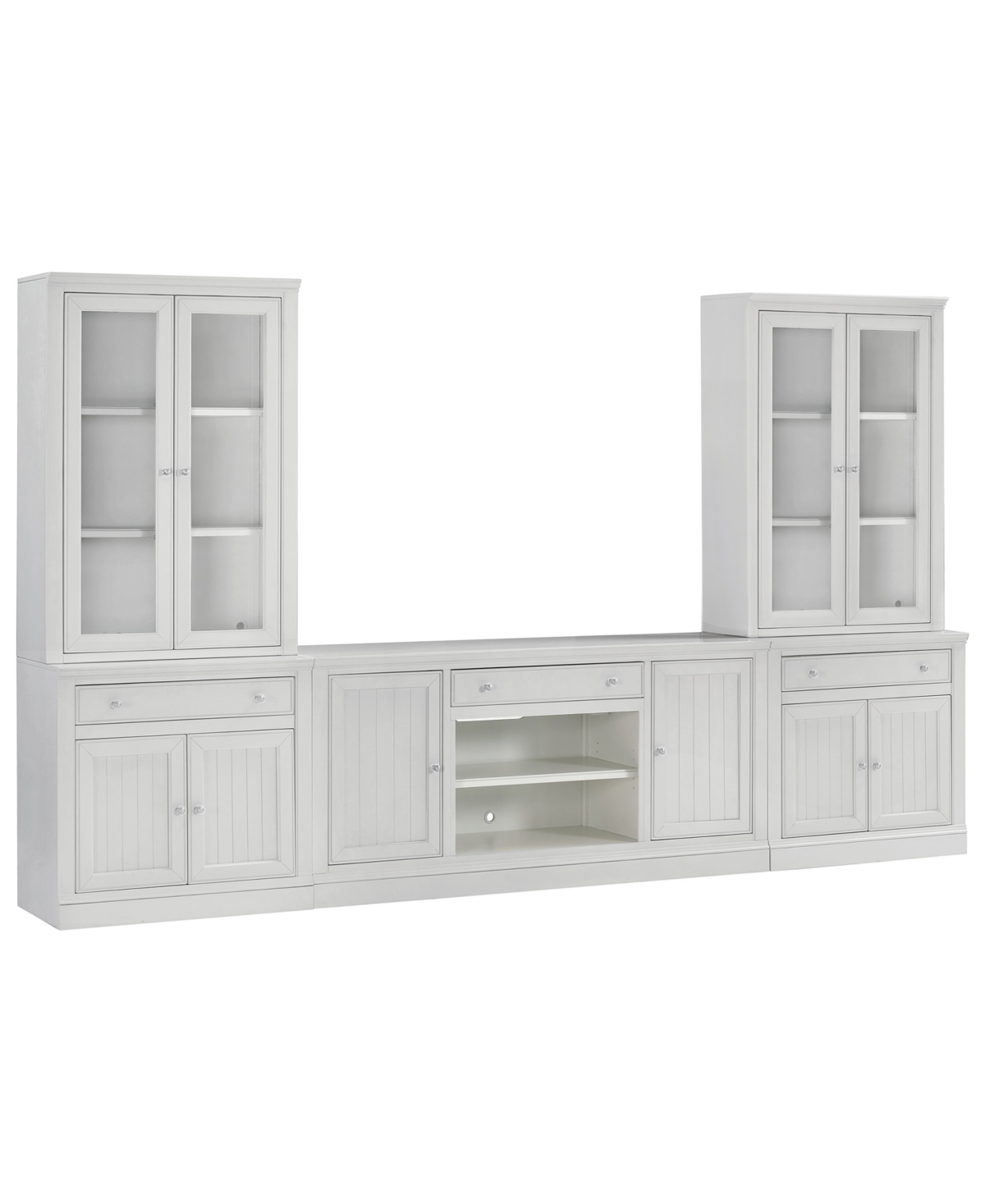 Macy's Amren 65" 2 Door Console And 2 Door Hutches With Drawers In White