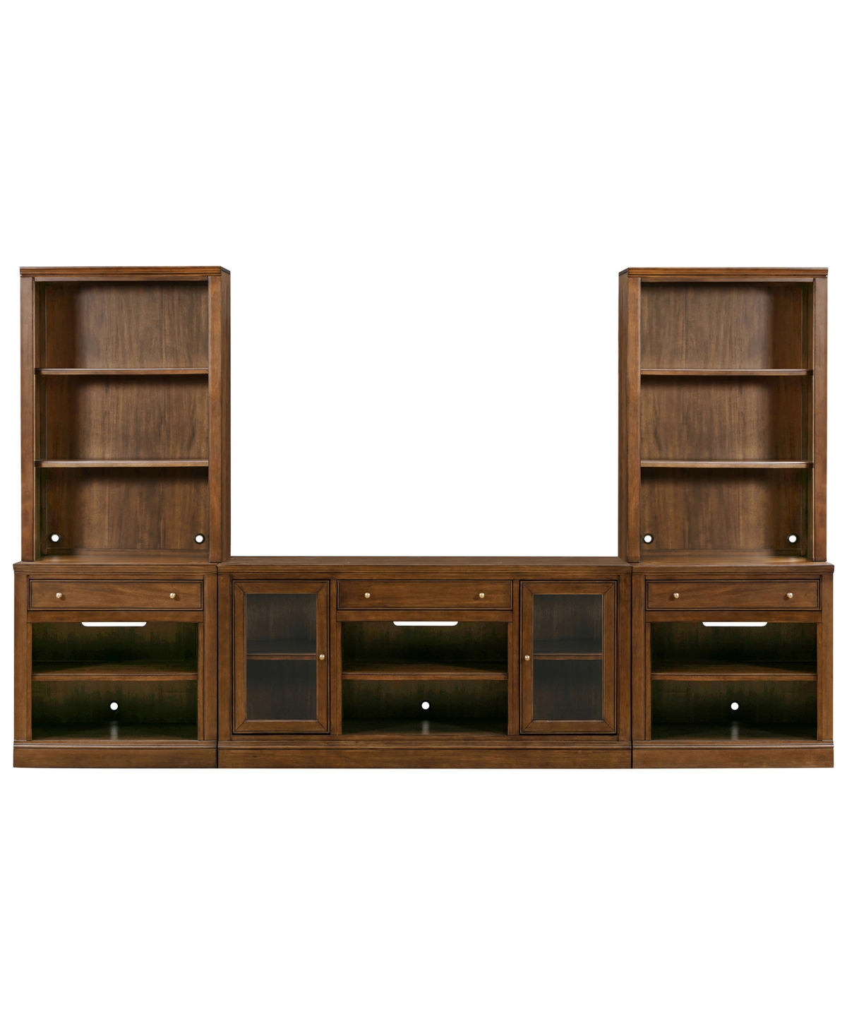 Macy's Amren 65" 2 Door Console With Open Hutches And Open Bases In Brown