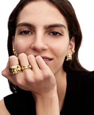 Rippled 14K Gold Plated Statement Ring