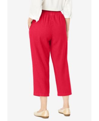 Women's Within 7-Day Elastic-Waist Pull-On Cotton Denim Capri Jeans