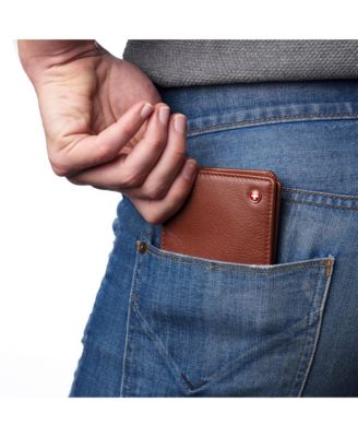 Mens Commuter RFID Bifold Wallet 2 ID Windows Divided Bill Section