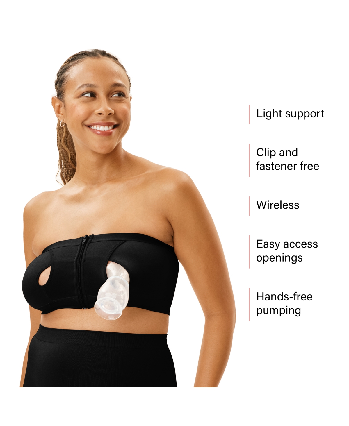 Motherhood Maternity Seamless Front Close Nursing and Hands-Free Pumping Bandeau Bra