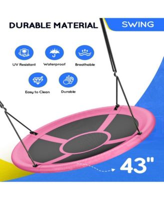43" Saucer Swing (Kids & Adults): 700lbs Capacity, Waterproof, Adjustable Hanging Straps – Backyard/Indoor/Outdoor.