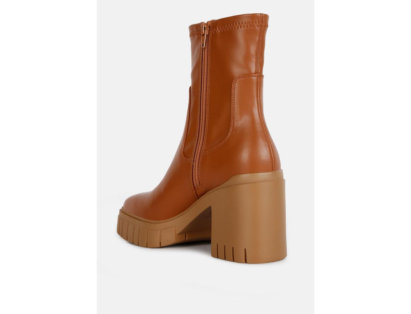 Женские ботинки London Rag Kokum Faux Leather Platform Ankle, цвет: Бежевый / Хаки — фото 12