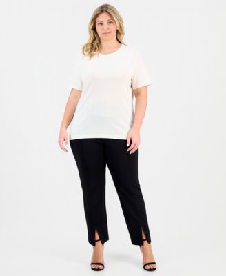 Plus Size Short Sleeve Merino Wool Sweater