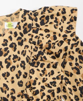 Girls' Toddler 2T-4T Leopard Print Ruffle Dress, Macy's Exclusive