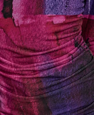 Petite Side Ruched Crew Neck Top