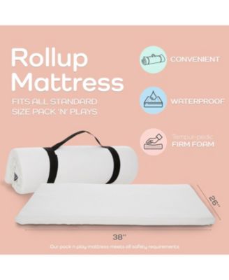 Waterproof Pack N Play Mattress Topper – Twin Size (38" x 26") – Soft Memory Foam, Roll-Up Design, Breathable and Travel-Friendly