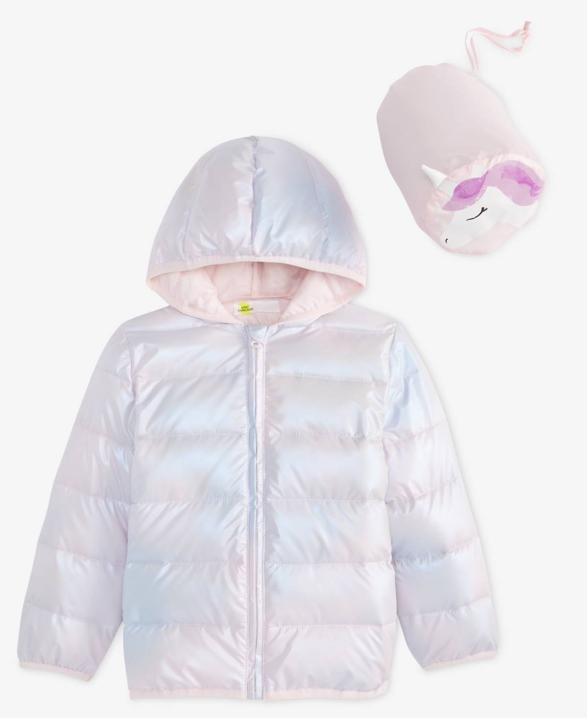 Epic Threads Girls Toddler 2t-4t Unicorn Packable Jacket, Macy's Exclusive In White