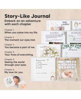 Craft Baby Memory Book, First 5 Years Baby Books, 90 Pages Keepsake Milestone Journal for Baby Girls, Boys