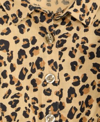 Girls' 5-20 Leopard Print Shirt Dress, Macy's Exclusive