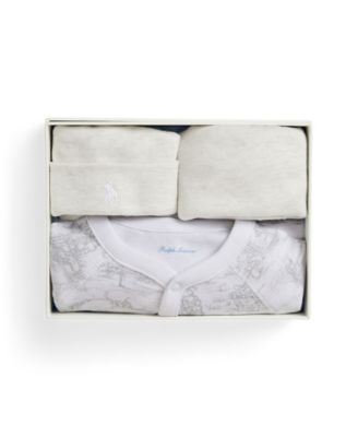Baby Boys and Girls Toile Cotton 3-Piece Gift Set