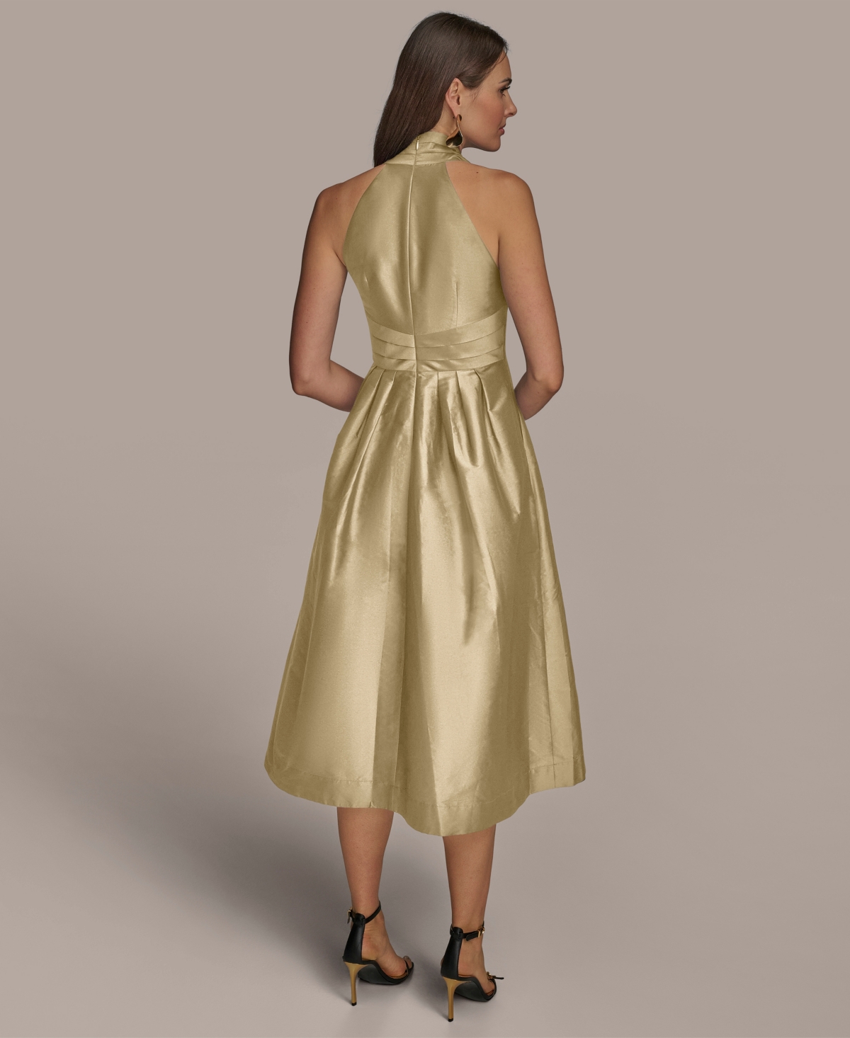 Donna Karan Women's A-line Halter Dress In Gold