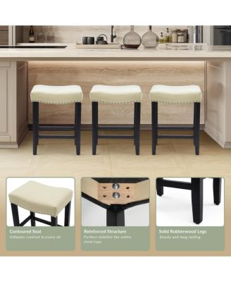 24" Upholstered Saddle Seat Counter Stool