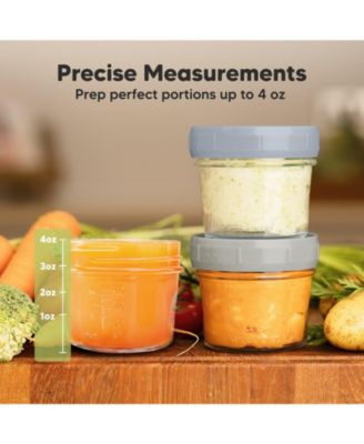 12pk Prep Baby Food Storage Containers, 4 oz Leak-Proof, BPA Free Glass Baby Food Jars for Feeding