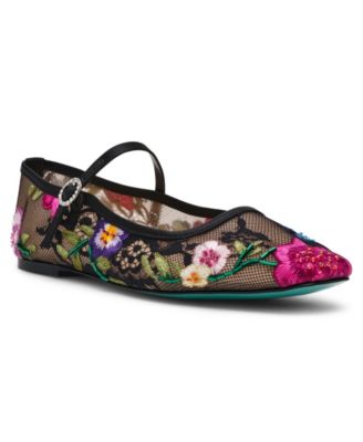 Women's Nova Embroidered Mesh Mary Jane Flats