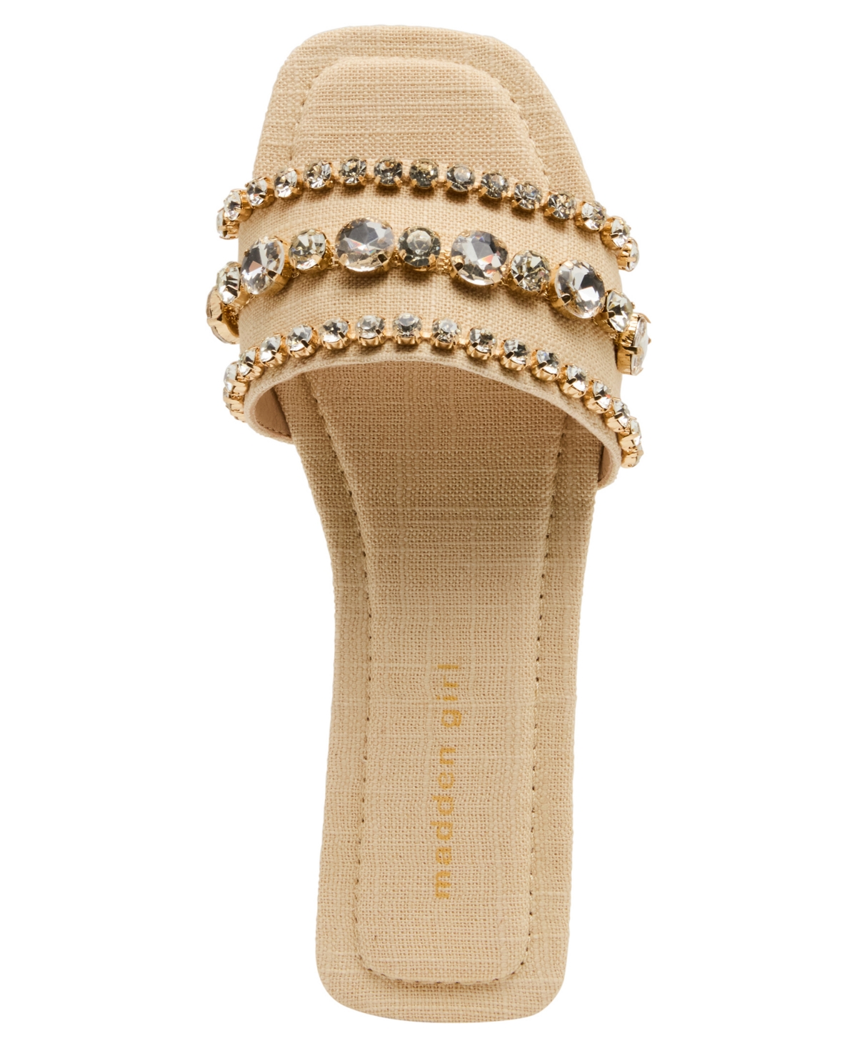 Madden Girl Women's Toast Rhinstone Slide Sandals In Brown