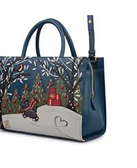 An Ice Day Medium Leather Zip Top Satchel Bag