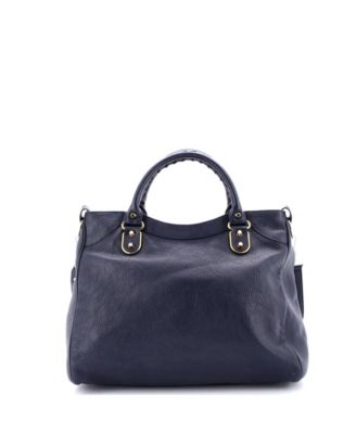 Medium City Classic Metallic Edge Bag Leather