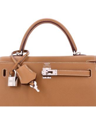 Pre-Owned HERMES Kelly 25 Handbag Verso Epsom with Palladium Hardware