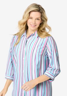 Plus Size Within Perfect Three Quarter Sleeve Shirt
