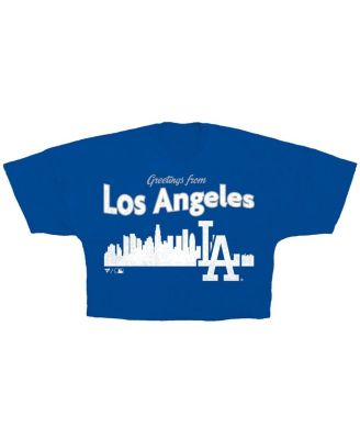 Women's Royal Los Angeles Dodgers Skyline Crop T-Shirt